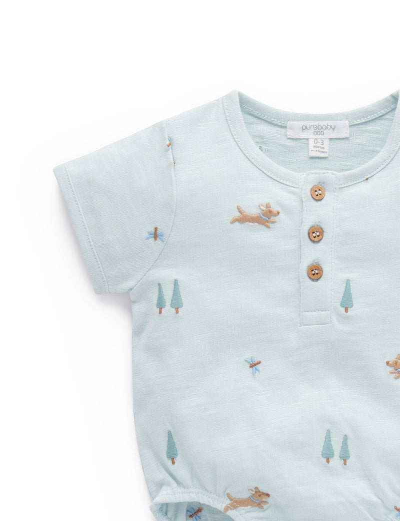 Henley Bodysuit - Doggy Broderie