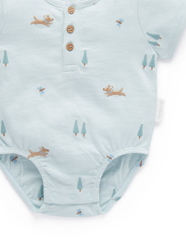 Henley Bodysuit - Doggy Broderie
