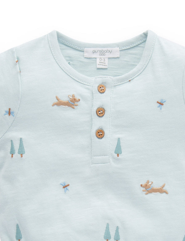 Henley Bodysuit - Doggy Broderie
