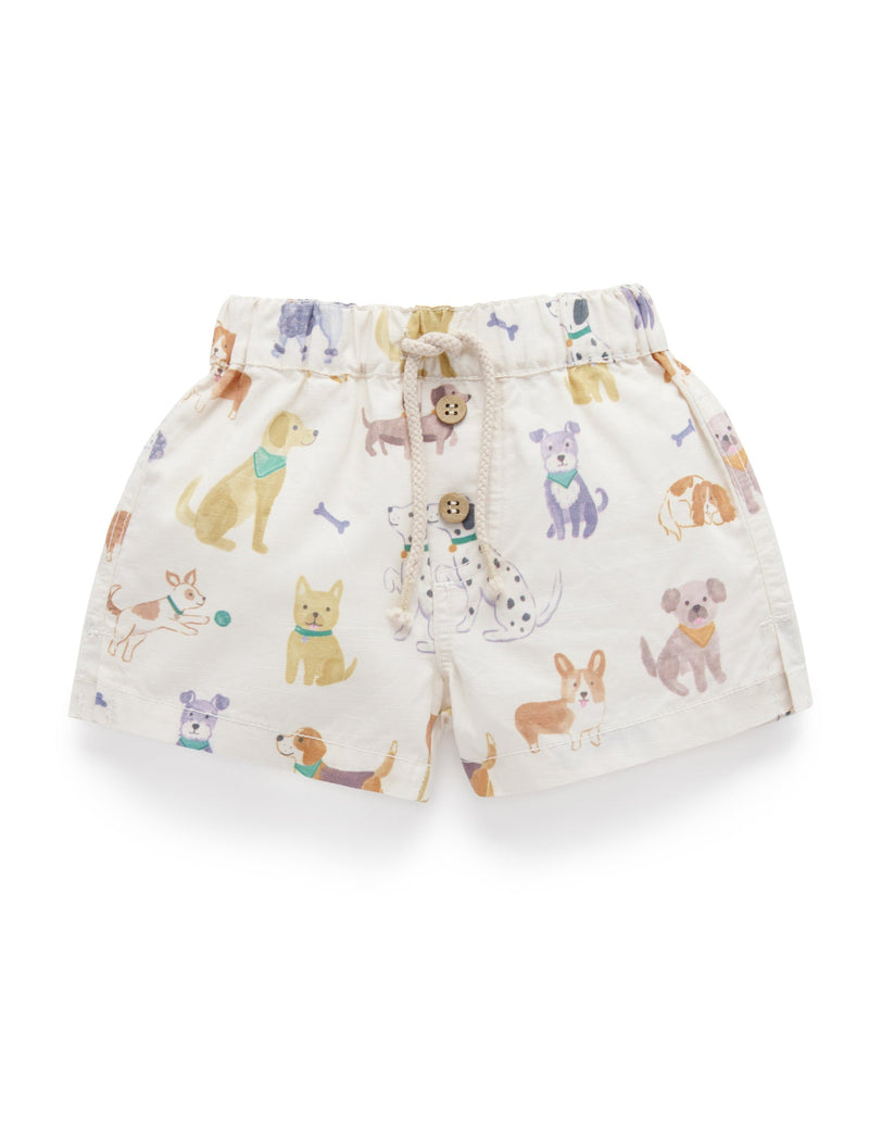 Pull on Short - Happy Dogs Print