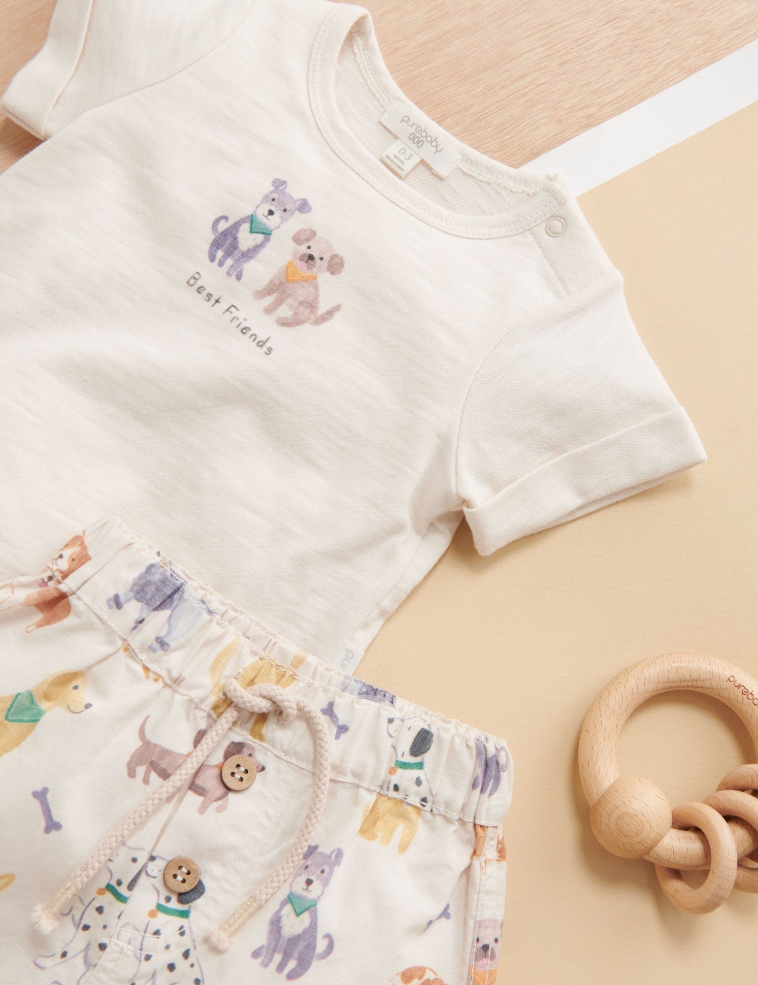 Pull on Short - Happy Dogs Print