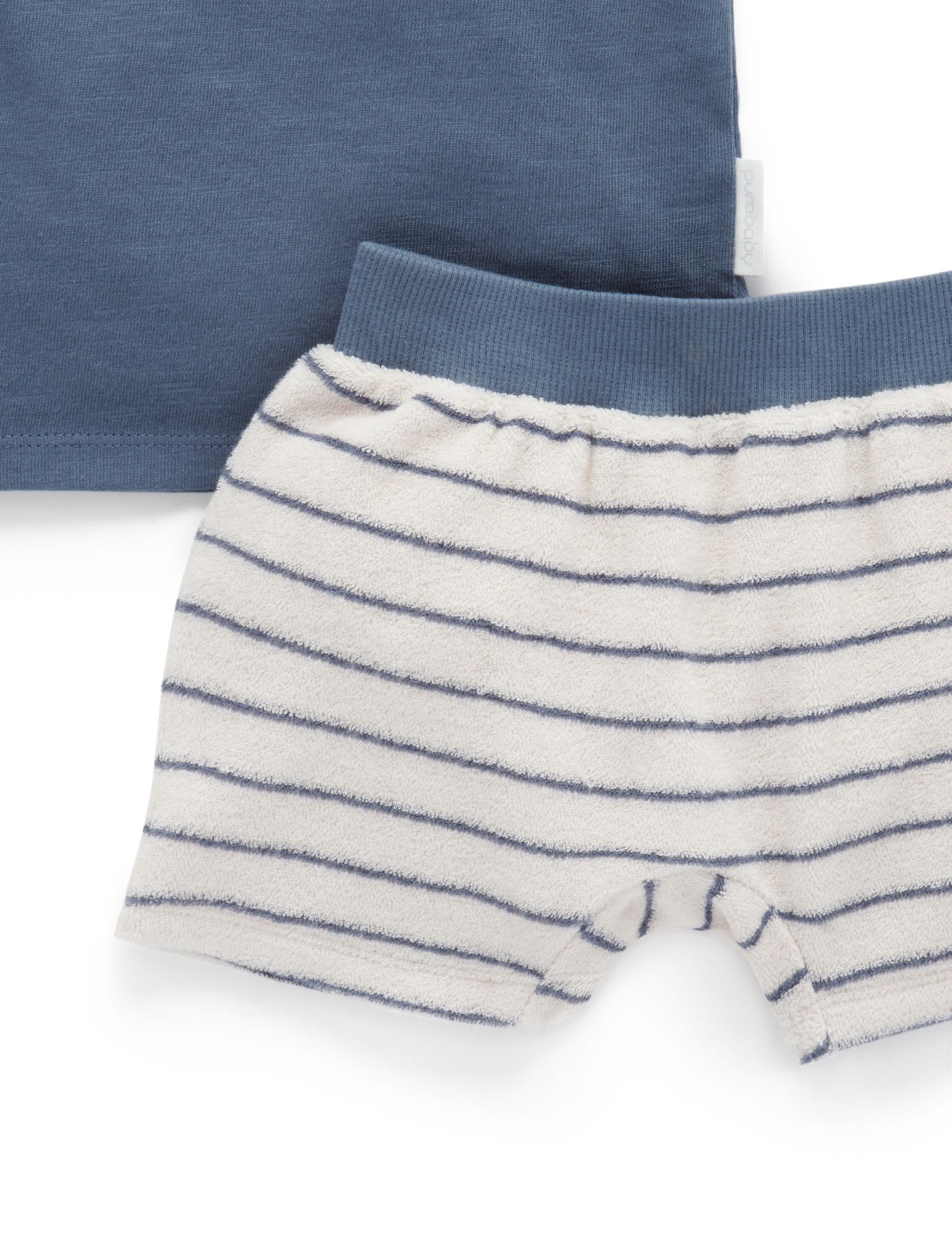 Towelling Short and Tee Set - Bluestone Stripe