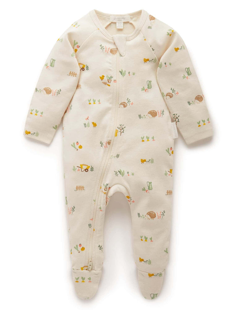 Printed Zip Growsuit - Veggie Patch Print