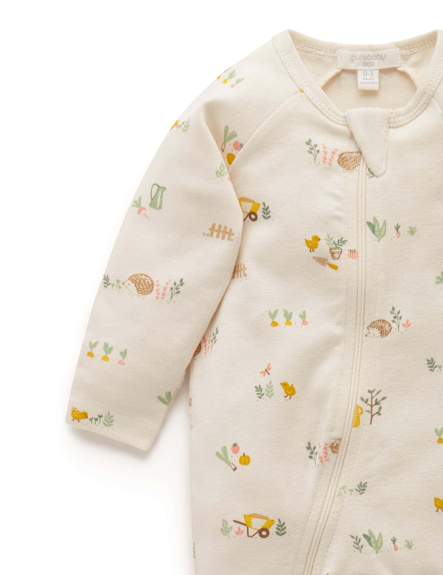 Printed Zip Growsuit - Veggie Patch Print