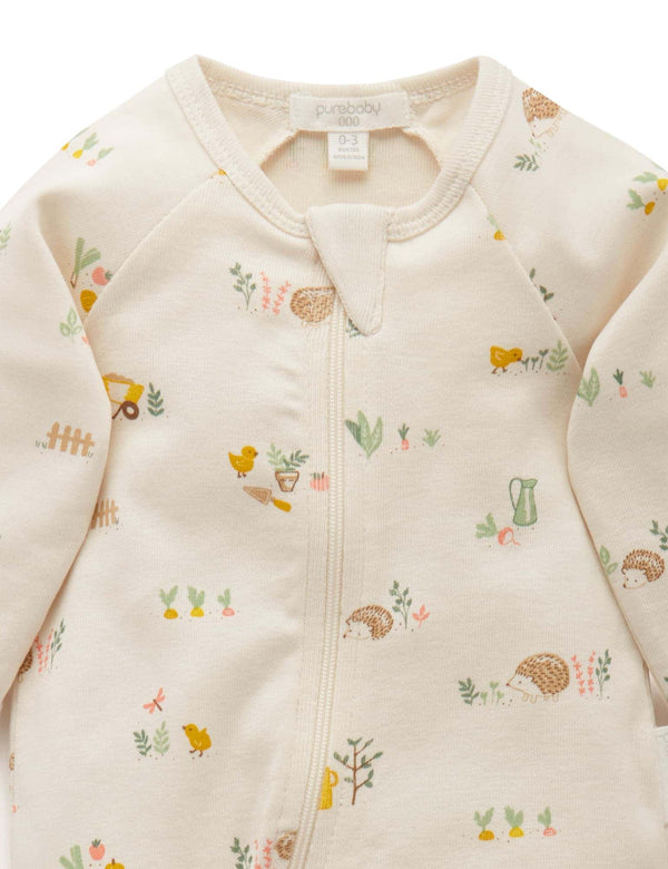 Printed Zip Growsuit - Veggie Patch Print
