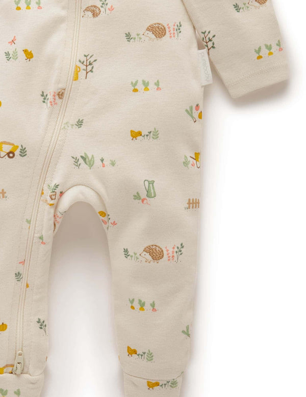 Printed Zip Growsuit - Veggie Patch Print