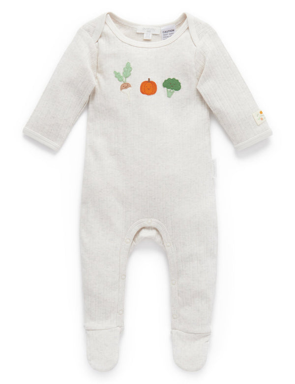 Veggies Growsuit - Oatmeal Melange