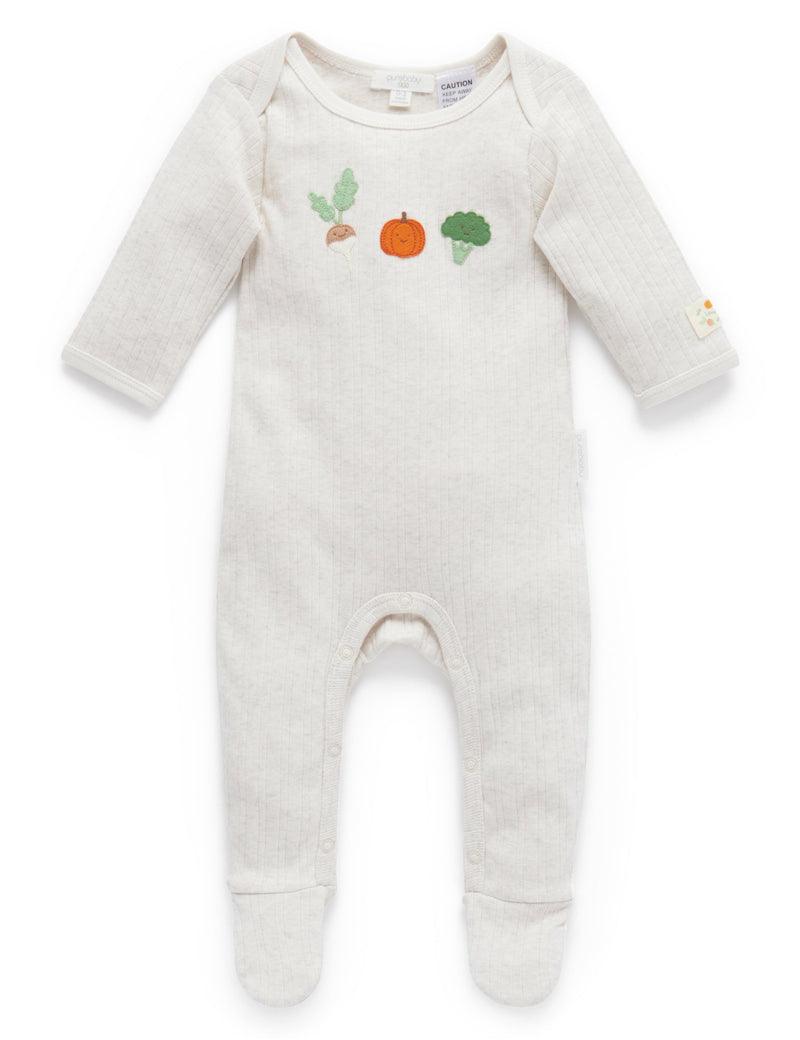 Veggies Growsuit - Oatmeal Melange