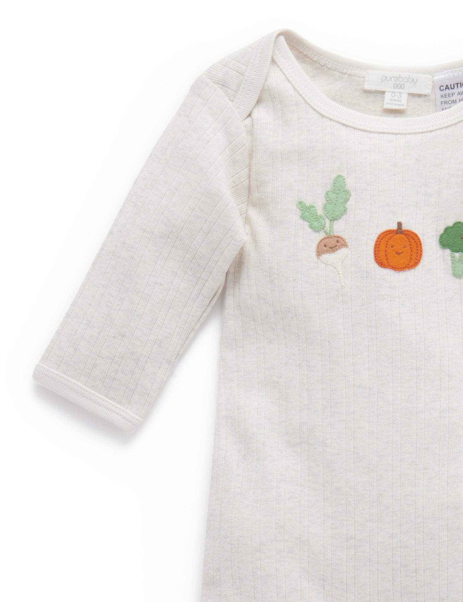 Veggies Growsuit - Oatmeal Melange