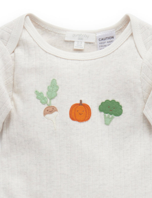 Veggies Growsuit - Oatmeal Melange