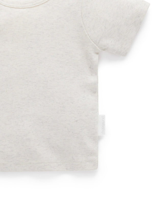 Rib Tee - Oatmeal Melange