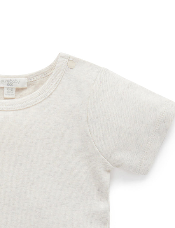 Rib Tee - Oatmeal Melange