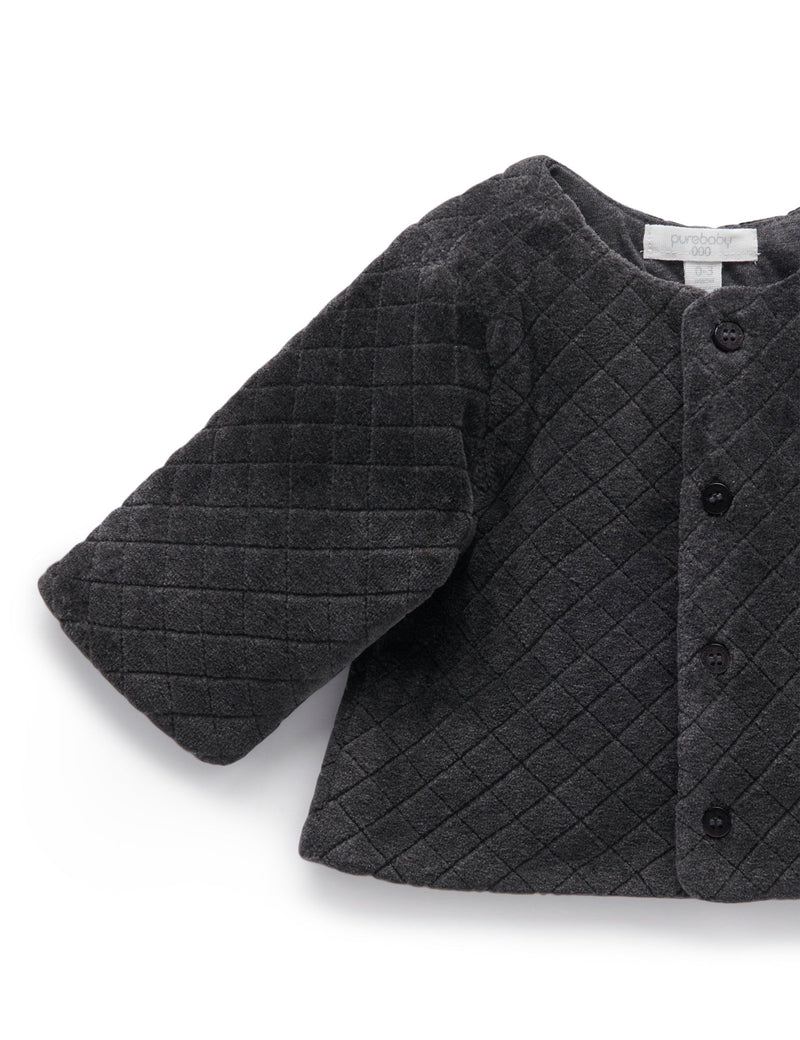 Velour Jacket - Charcoal Melange