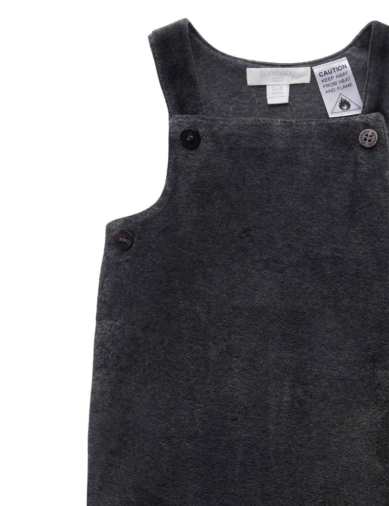 Velour overall  - Charcoal Melange