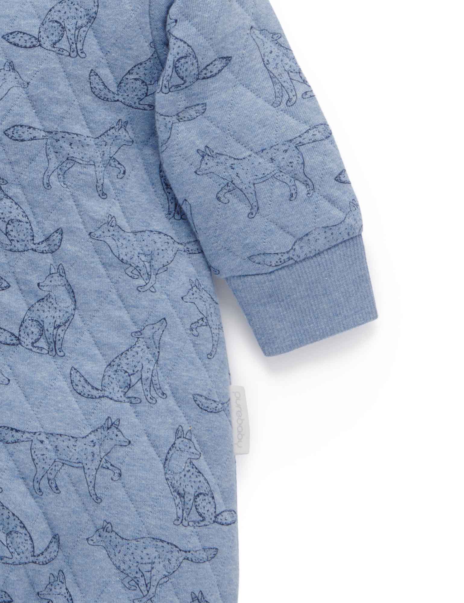 Wolf Quilted Growsuit - River Pack Print