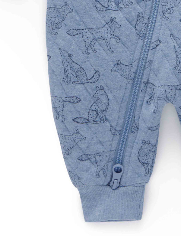 Wolf Quilted Growsuit - River Pack Print