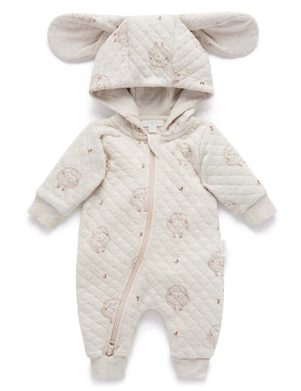 Lamb Quilted Growsuit - Happy Lamb Print
