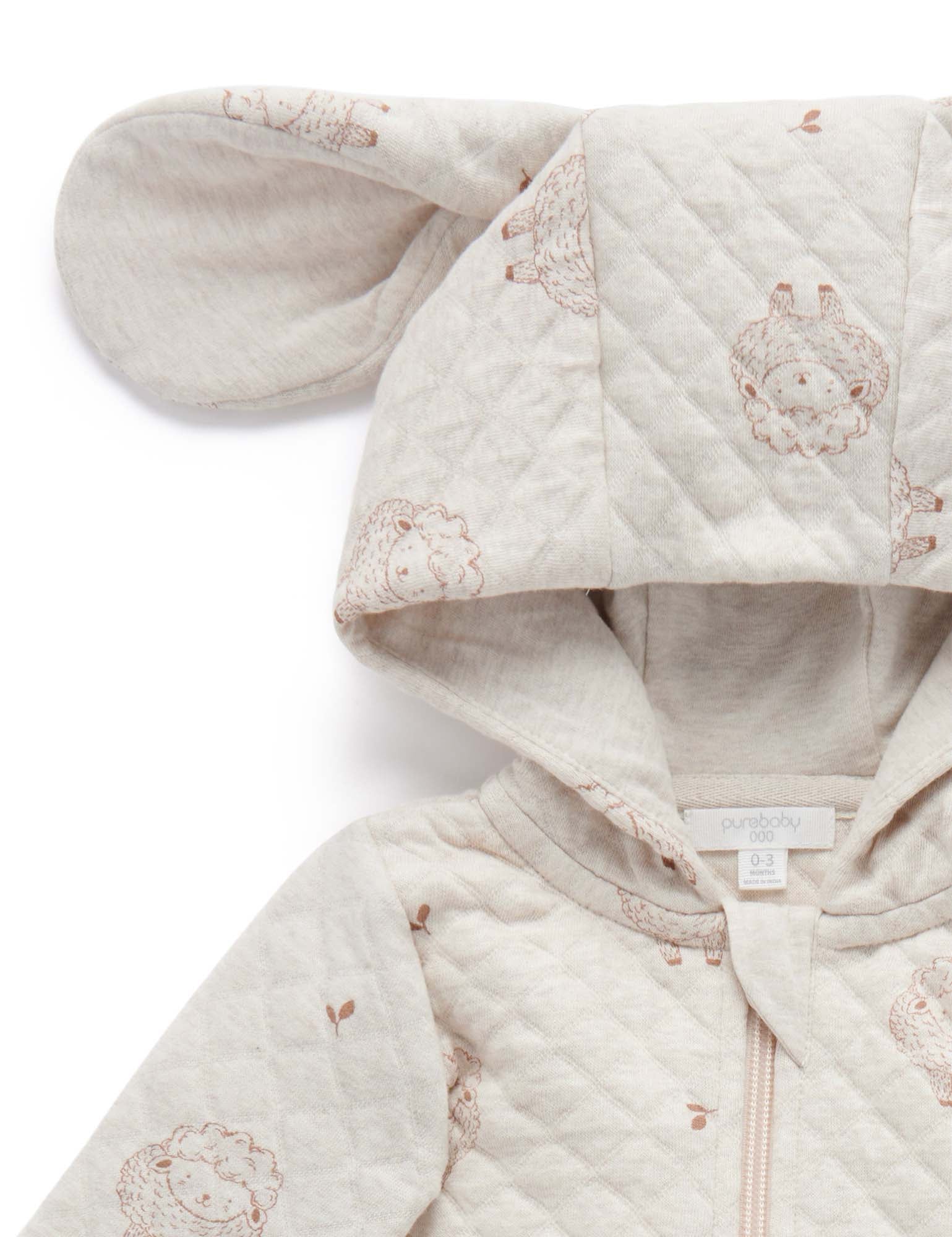 Lamb Quilted Growsuit - Happy Lamb Print