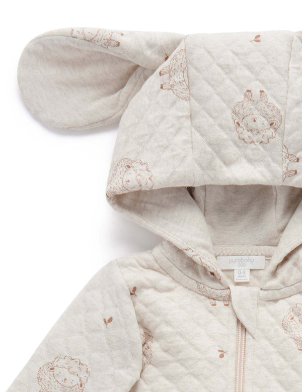 Lamb Quilted Growsuit - Happy Lamb Print