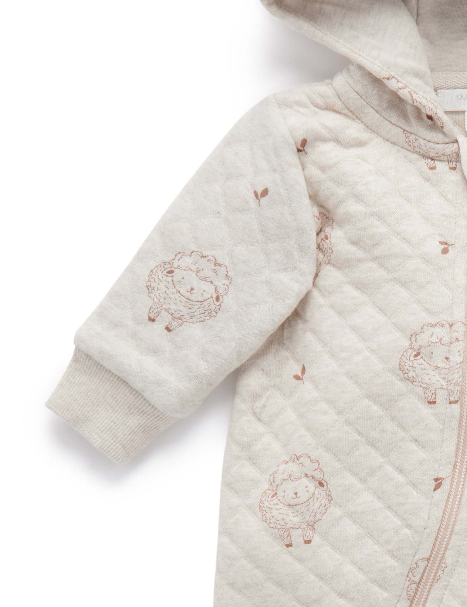 Lamb Quilted Growsuit - Happy Lamb Print