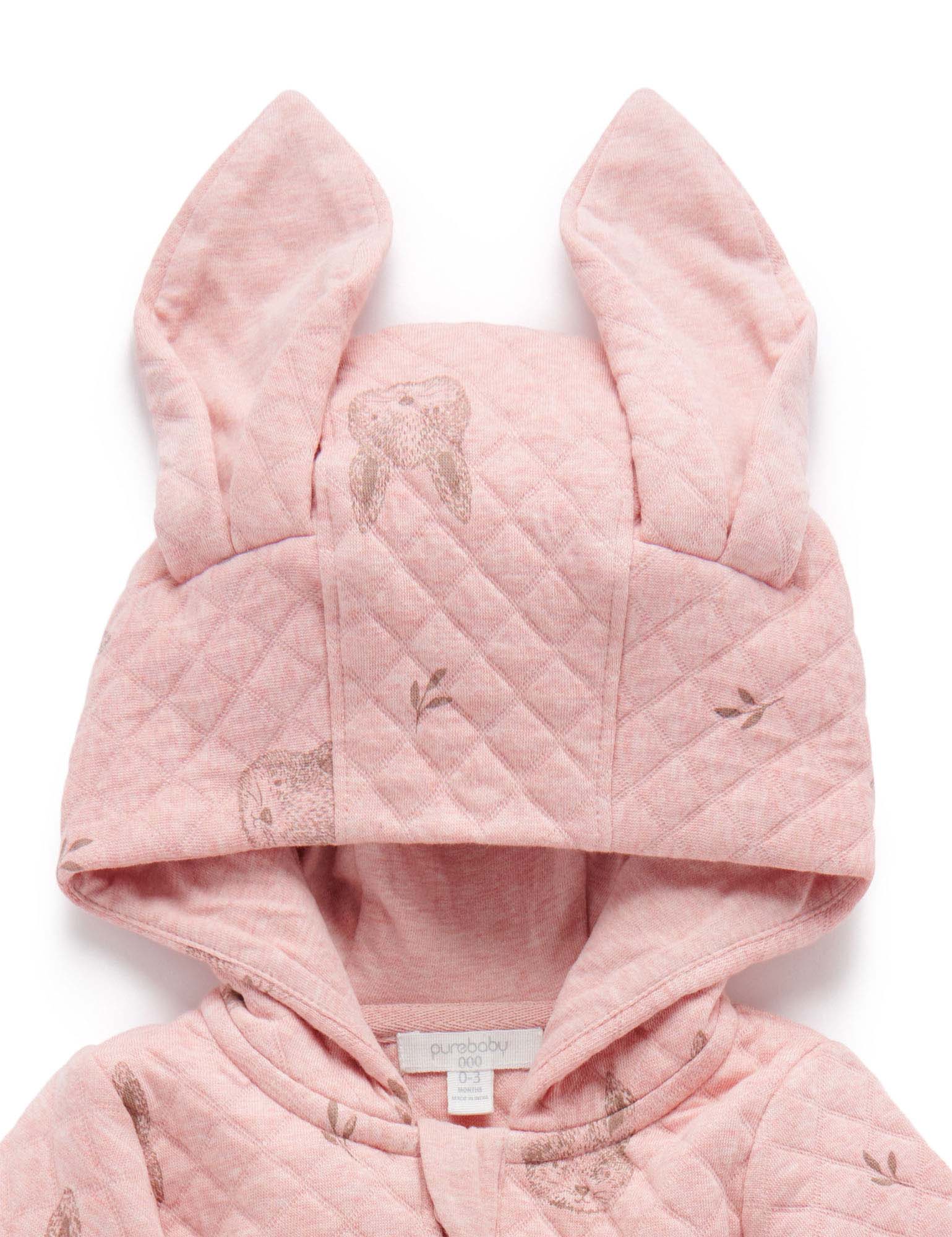Bunny Quilted Growsuit - Happy Bunny Print