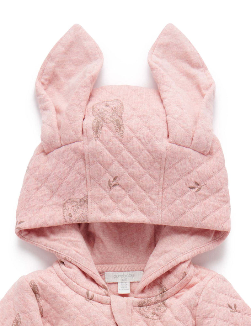 Bunny Quilted Growsuit - Happy Bunny Print