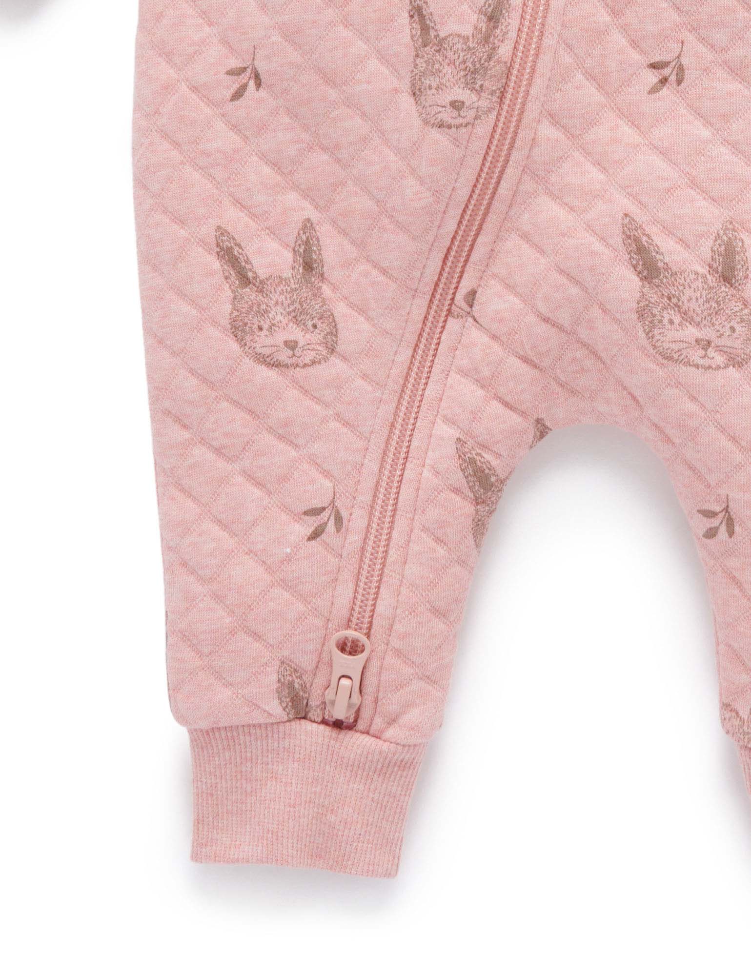 Bunny Quilted Growsuit - Happy Bunny Print