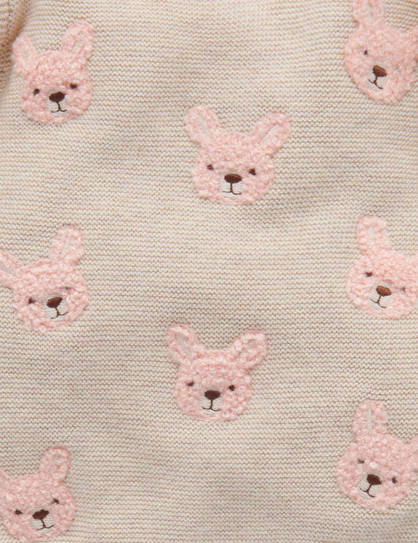 Bunny Friends Jumper - Almond Melange