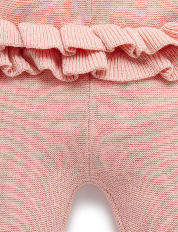 Ruffle Knit Leggings - Blush Melange