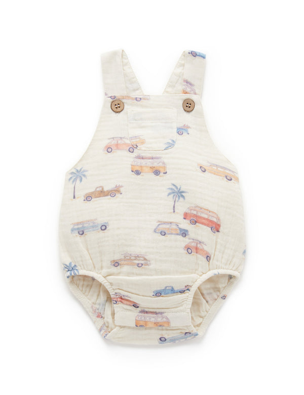 Surf's Up Romper - Coastal Cars Print