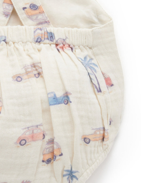 Surf's Up Romper - Coastal Cars Print