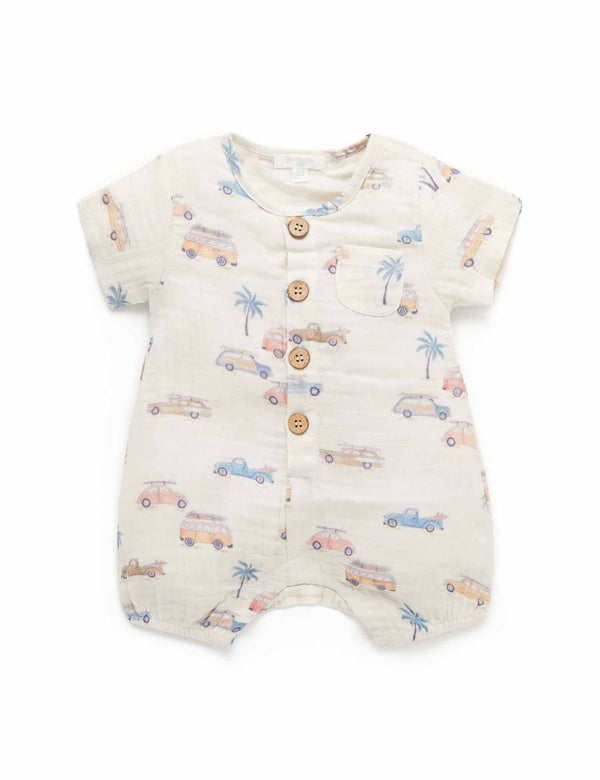 Surf's Up Shortie Growsuit - Coastal Cars Print