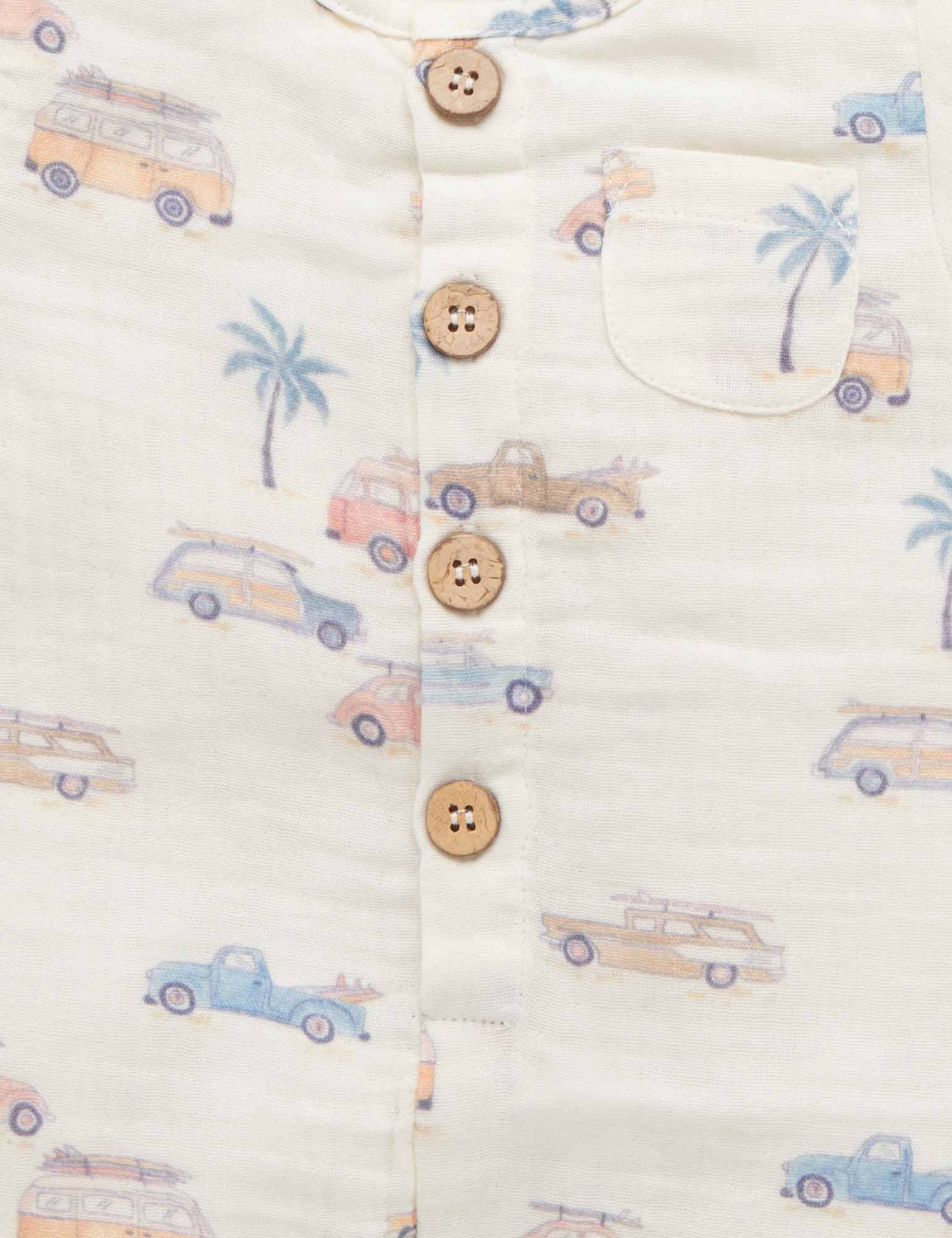 Surf's Up Shortie Growsuit - Coastal Cars Print