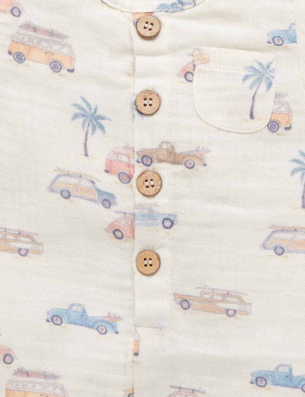Surf's Up Shortie Growsuit - Coastal Cars Print
