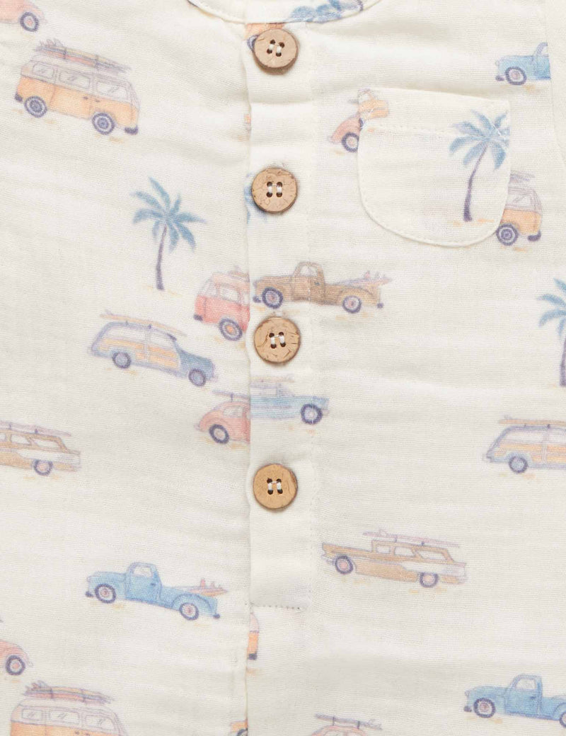 Surf's Up Shortie Growsuit - Coastal Cars Print