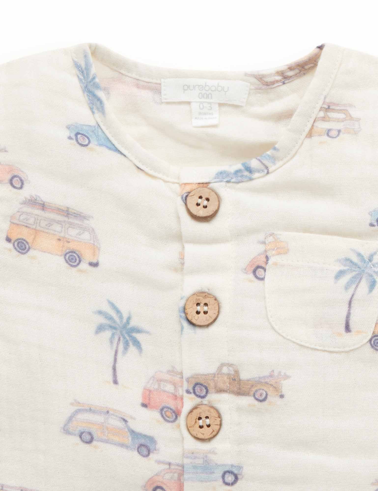 Surf's Up Shortie Growsuit - Coastal Cars Print