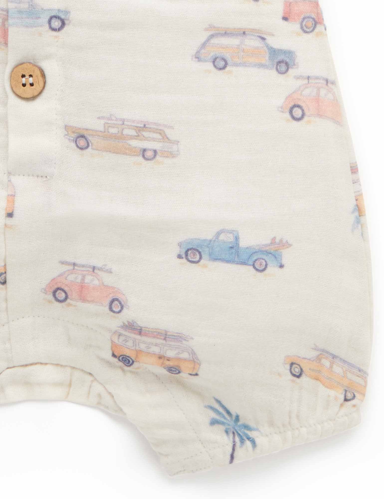 Surf's Up Shortie Growsuit - Coastal Cars Print