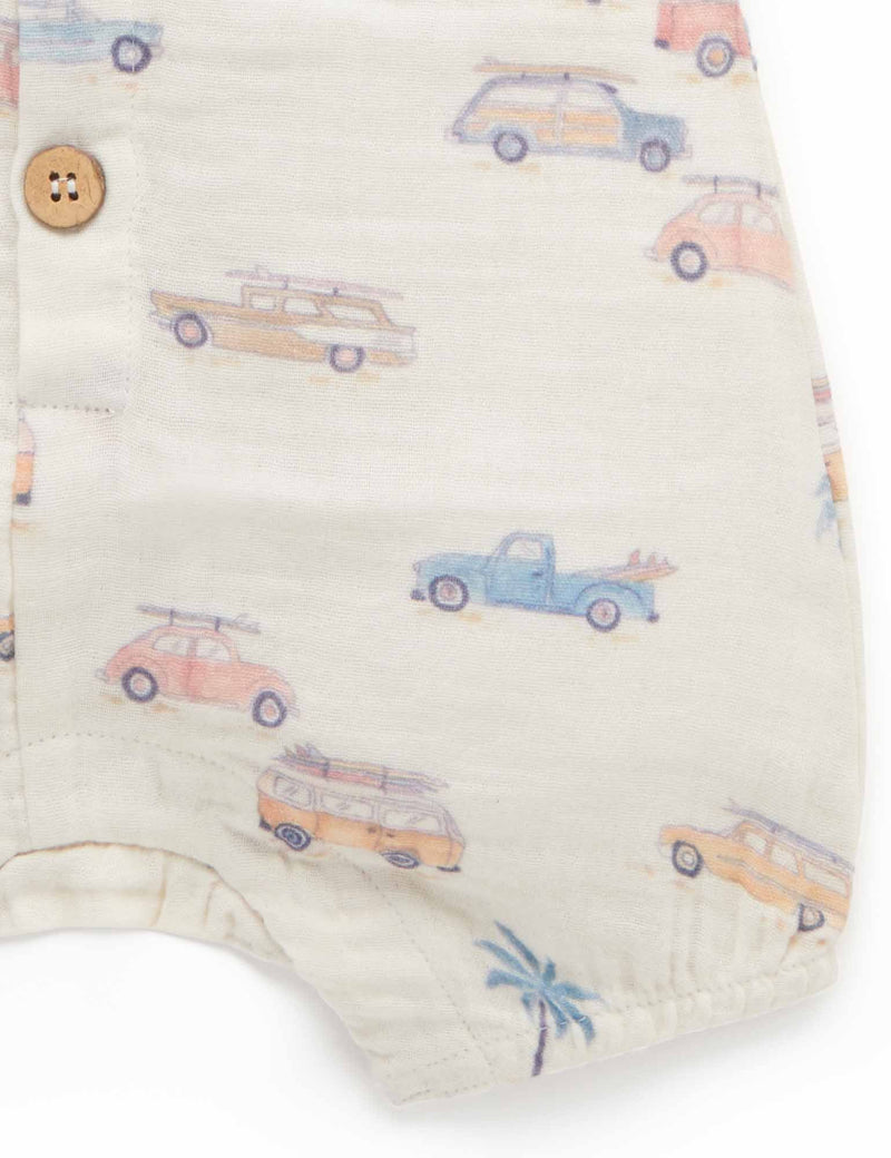Surf's Up Shortie Growsuit - Coastal Cars Print