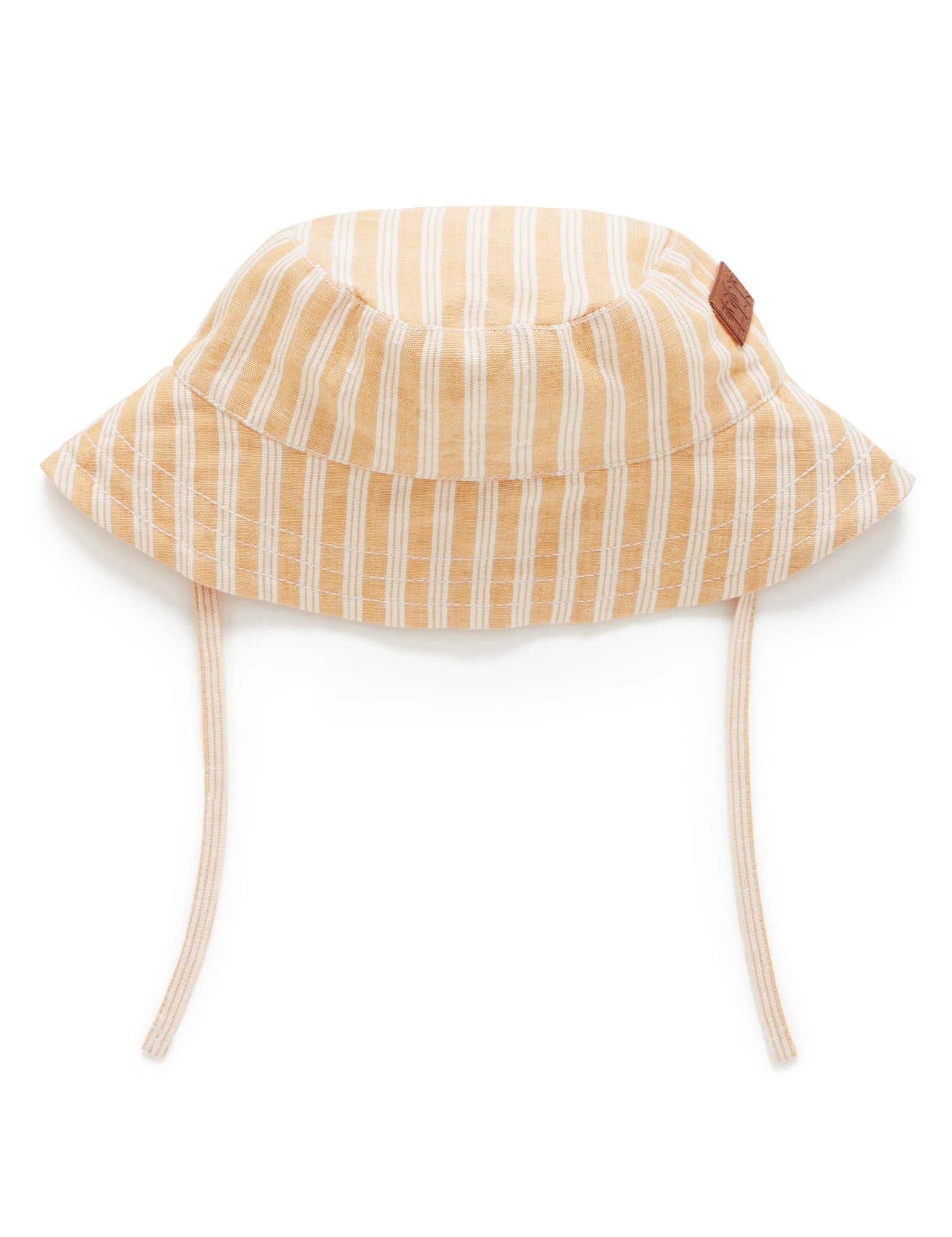 Linen Blend Bucket Hat - Golden Stripe