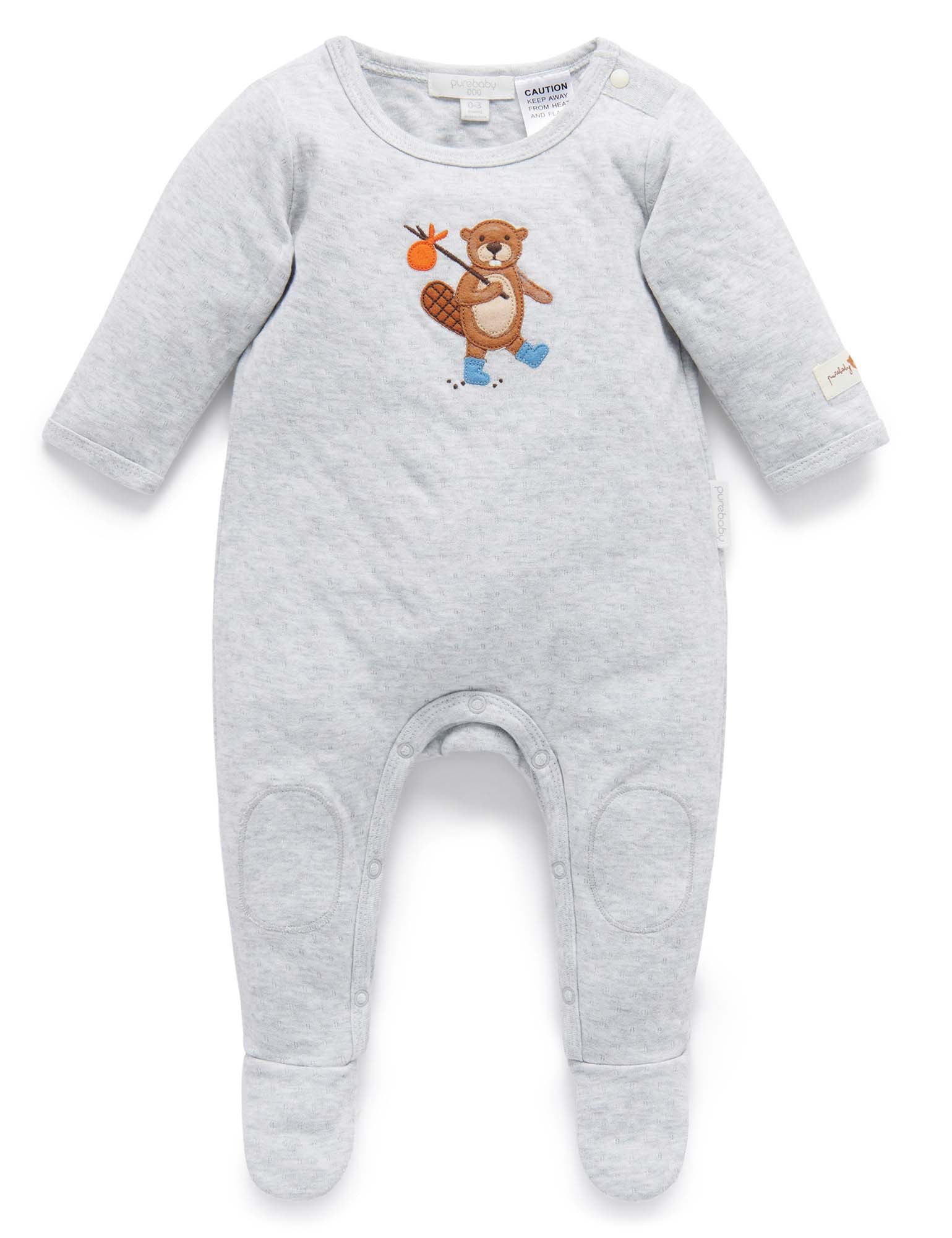 Patch Growsuit - Pale Grey Melange