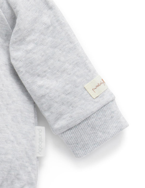 Henley Bodysuit - Pale Grey Melange