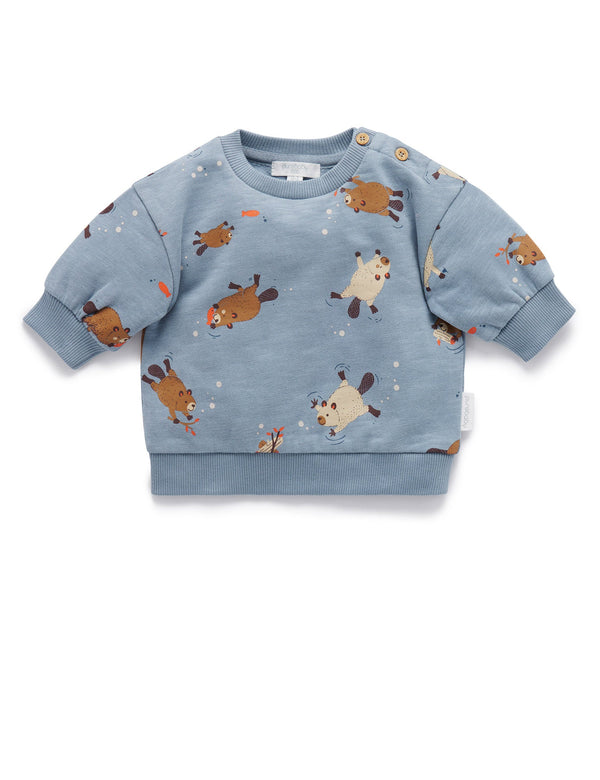 Slouchy Windcheater - Busy Beaver Print