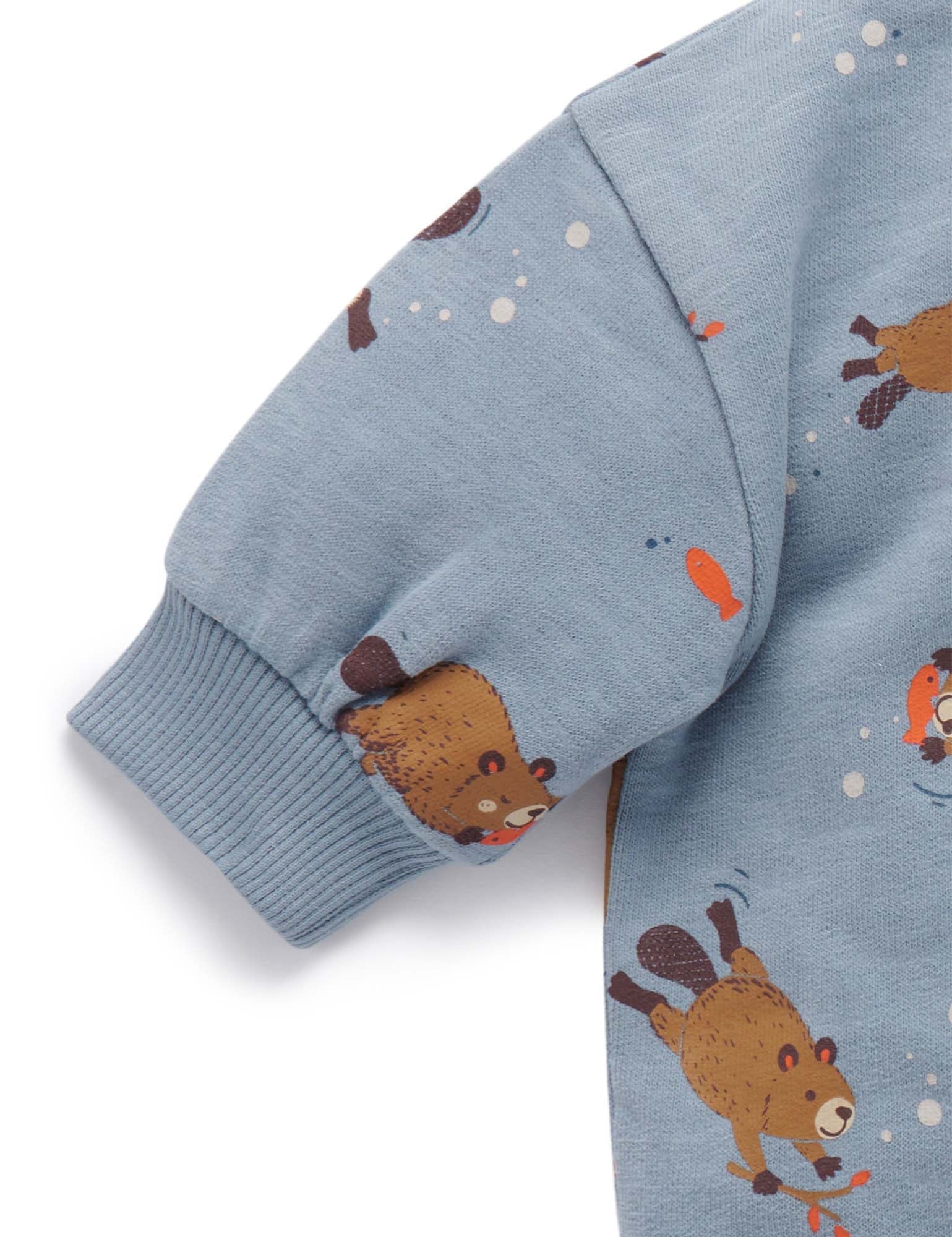 Slouchy Windcheater - Busy Beaver Print