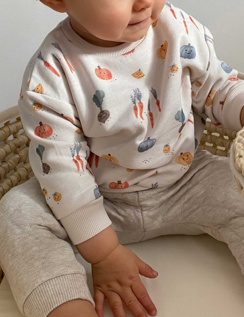 Slouchy Windcheater - Winter Veggie Print