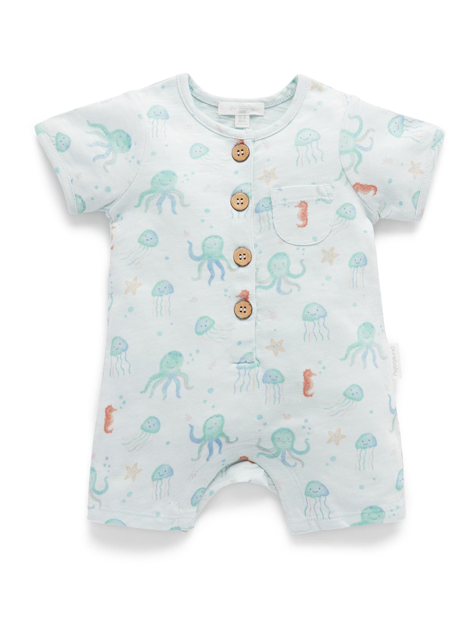 Deep Sea Short Growsuit - We're Floating Print