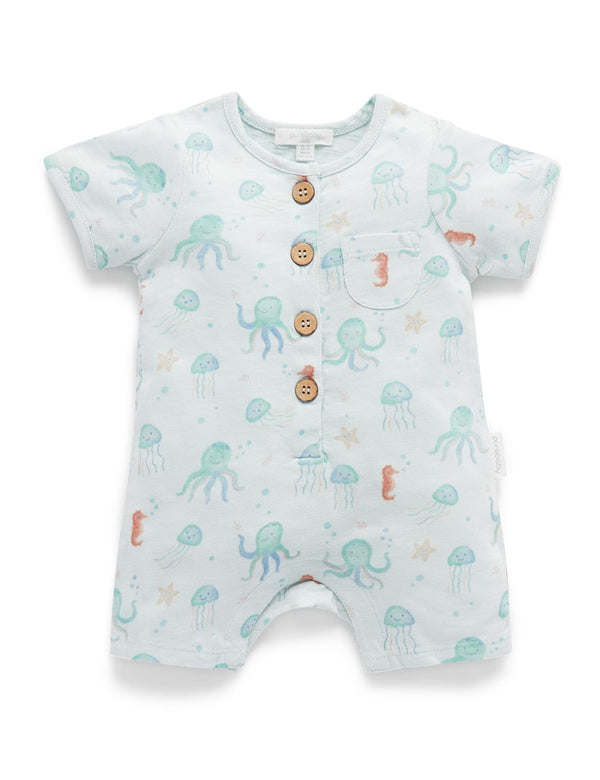 Deep Sea Short Growsuit - We're Floating Print