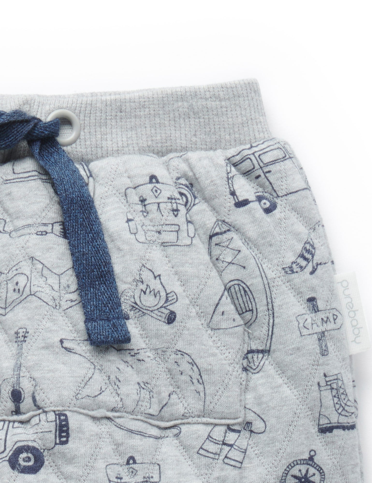 Quilted Slouchy Track Pant - Shadow Wilderness Pt/Indigo Me