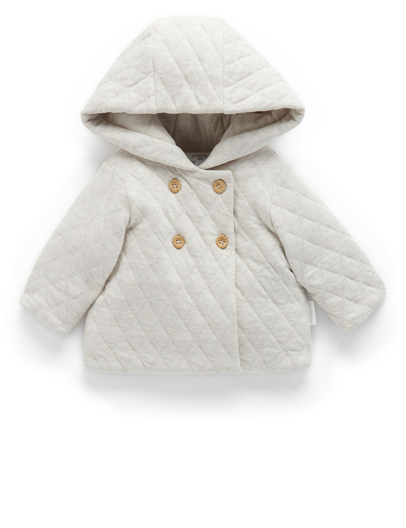 Quilted Jacket - Almond Melange/Grey Melange