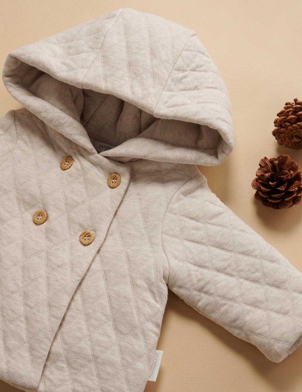 Quilted Jacket - Almond Melange/Grey Melange