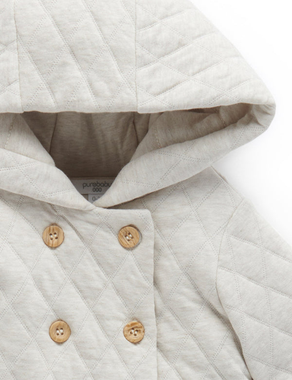 Quilted Jacket - Almond Melange/Grey Melange